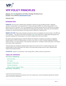 Virtual Power Plant Policy Principles